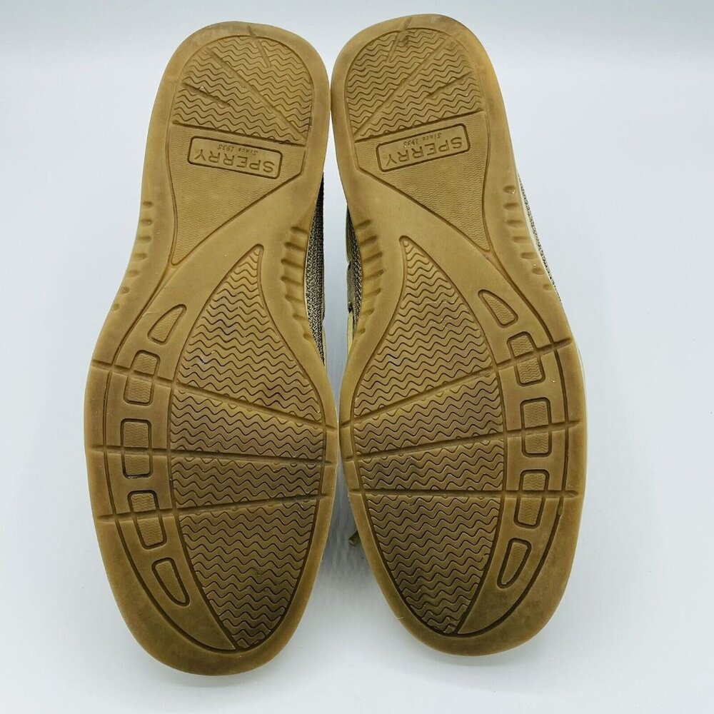 Sperry Top Sider Shoes Womens Size 8 M Tan Boat Shoe Slip On Brown Leather Lace - Picture 9 of 12